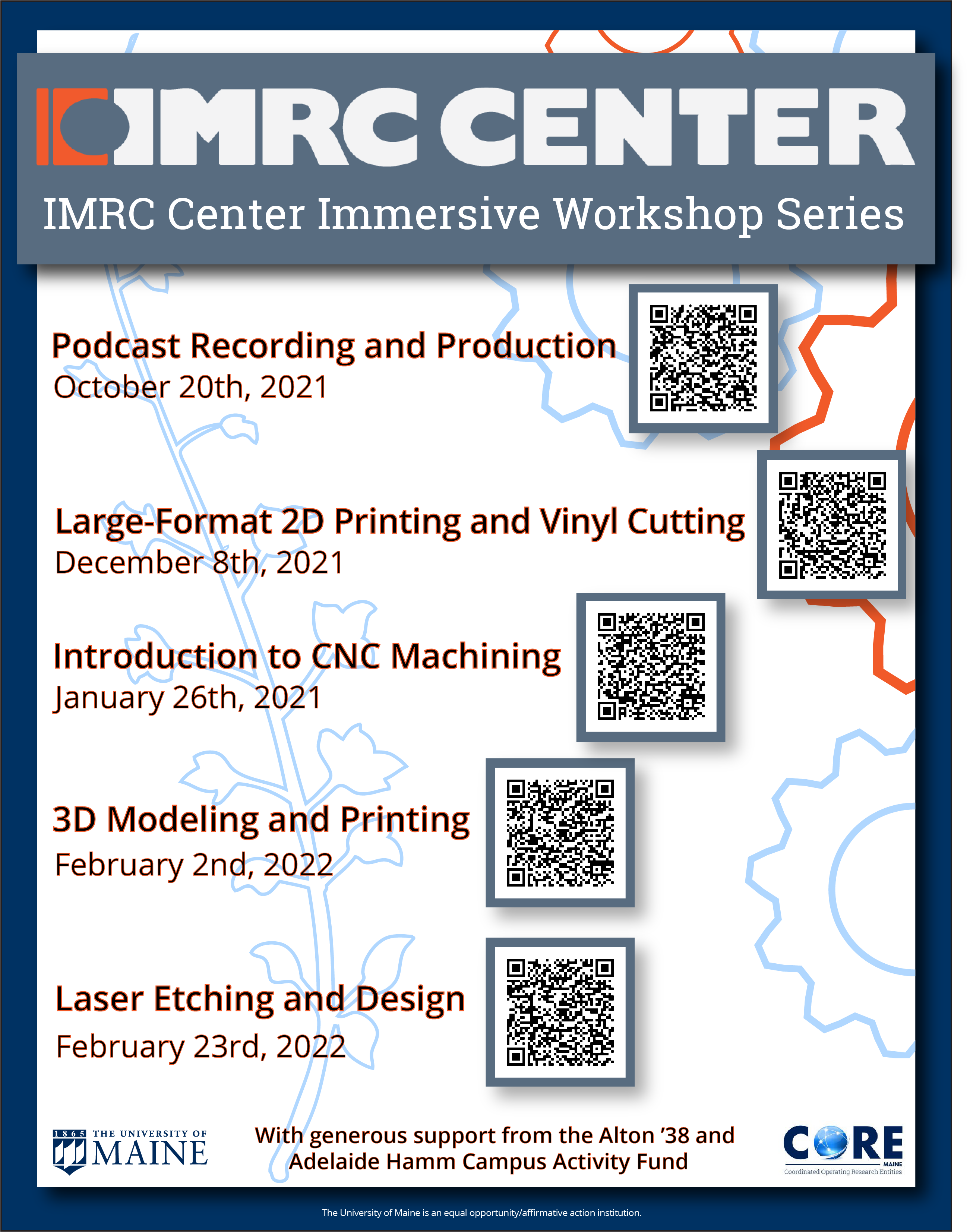 IMRC Center Immersive Workshop Series Flyer