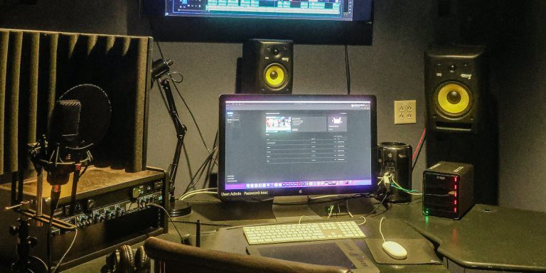 Photo of the interior of the Video Editing Studio, IMRC Center Audiovisual Labs